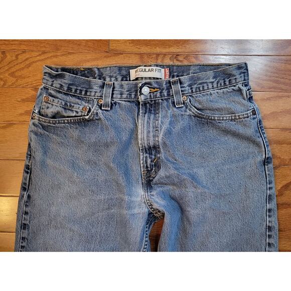 Levi's Jeans Men 34x31 Blue Denim 505 Regular Fit Straight Leg Medium Wash - Picture 3 of 16